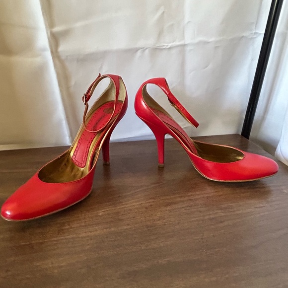 Vintage NWOT Fornarina Red Heels with ankle strap - Picture 5 of 13